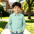 thumbnail image 3 of Fozruso Boys Uniform Dress Shirt, Long Sleeve Button-Down Shirts for Kids School Daily Casual, 3 of 6