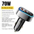 thumbnail image 2 of compatible ESSAGER 70W Fast Car Charger 2 USB+2 Type-C Charger Adapter with LED Light_Perfect Gift, 2 of 5