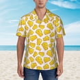 thumbnail image 2 of Fotbe Cheese Camisa Hawaiana para Hombre Unisex – Camisa Casual de Verano con Botones de Manga Corta de Algodón y Lino,X-Large, 2 of 7