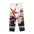 thumbnail image 4 of Disketp Starfishes Shells Print Women'S Comfy Pajama Pants Casual Drawstring Palazzo Lounge Wide Leg Pants, 4 of 9