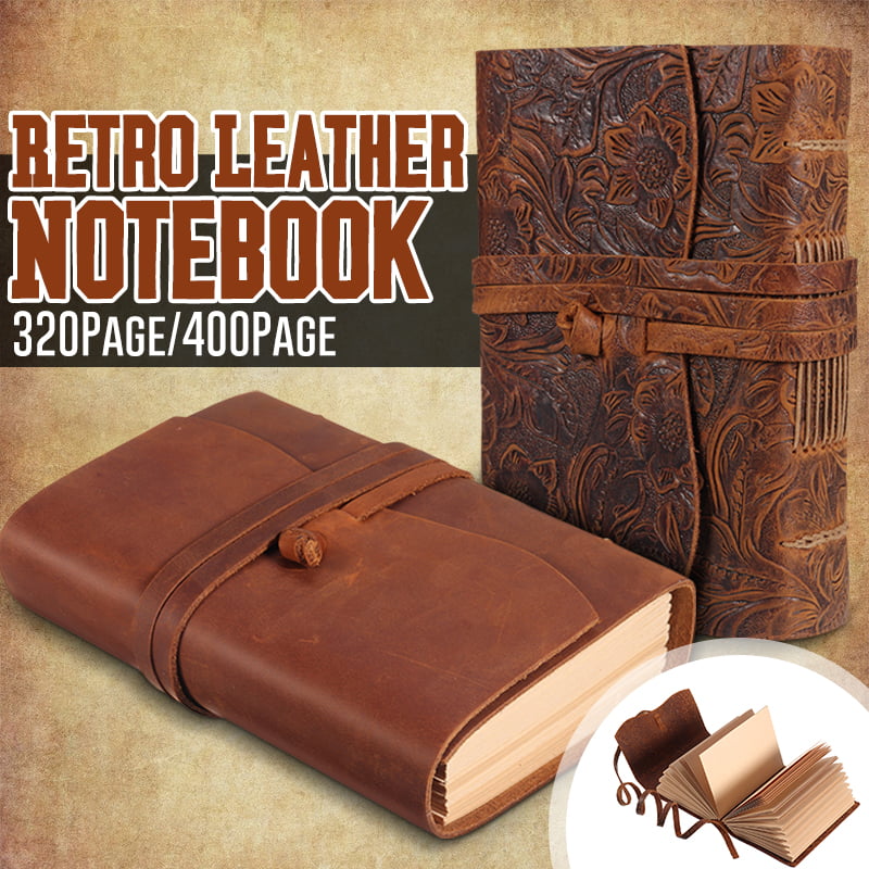 2nd Quality 6" Real Leather Handmade Embossed Flower Journal Sketchbook Diary 