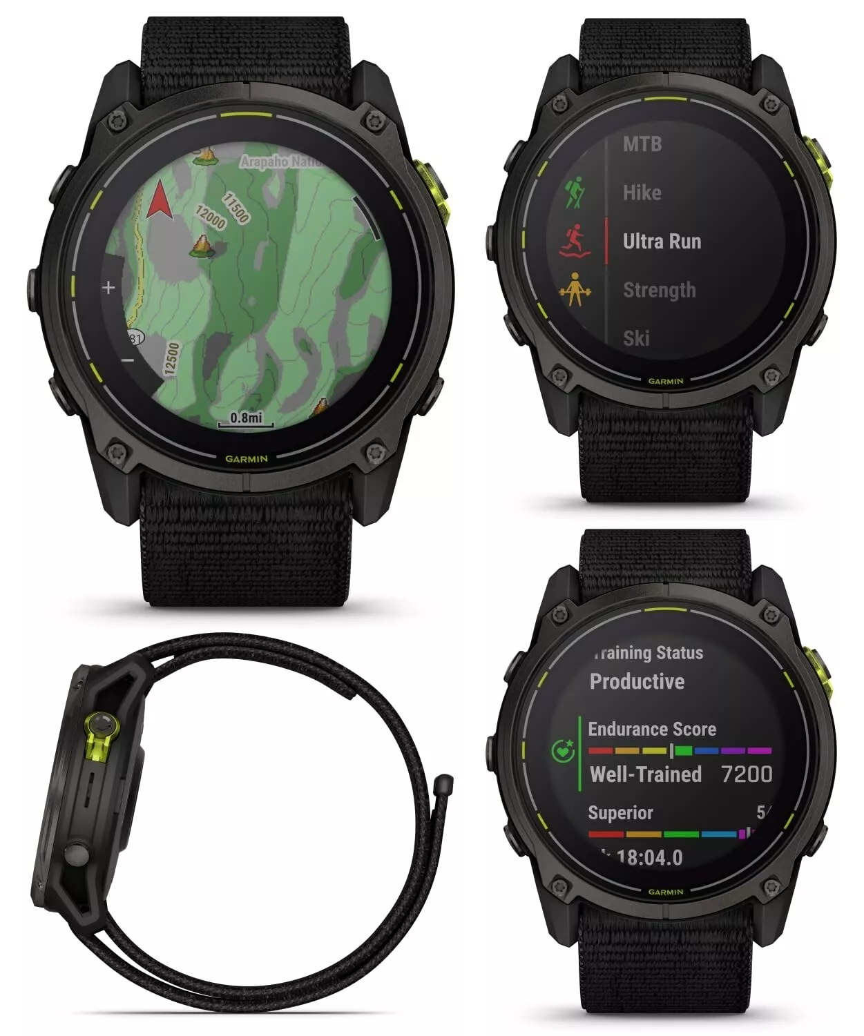 Garmin Enduro 3 Solar Ultraperformance GPS Smartwatch with Black EarBuds Bundle
