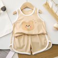 thumbnail image 4 of Girl Outfits Short Sleeve Crew Neck Top and Pant Bodysuits Cute Casual Toddler Girl Clothes Gold 24-36 Months, 4 of 4