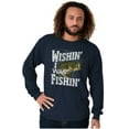 thumbnail image 5 of Wishing I was Fishing Largemouth Bass Long Sleeve TShirt Men Women Brisco Brands L, 5 of 6