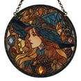 thumbnail image 2 of Witch Face Suncatcher | Stained Glass Window Hanging | Halloween & Wiccan Decor | Spiritual Gift for Women | Rainbow Prism Ornament, 2 of 2