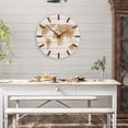 thumbnail image 4 of Modernist Home World Map Art Clock, White Wood Paneling, Laser Cut Natural Continents, Black Hour and Minute Hands, Round, Battery Operated (1 AA ) 19.75 Inches Diameter (50 cm), 4 of 6