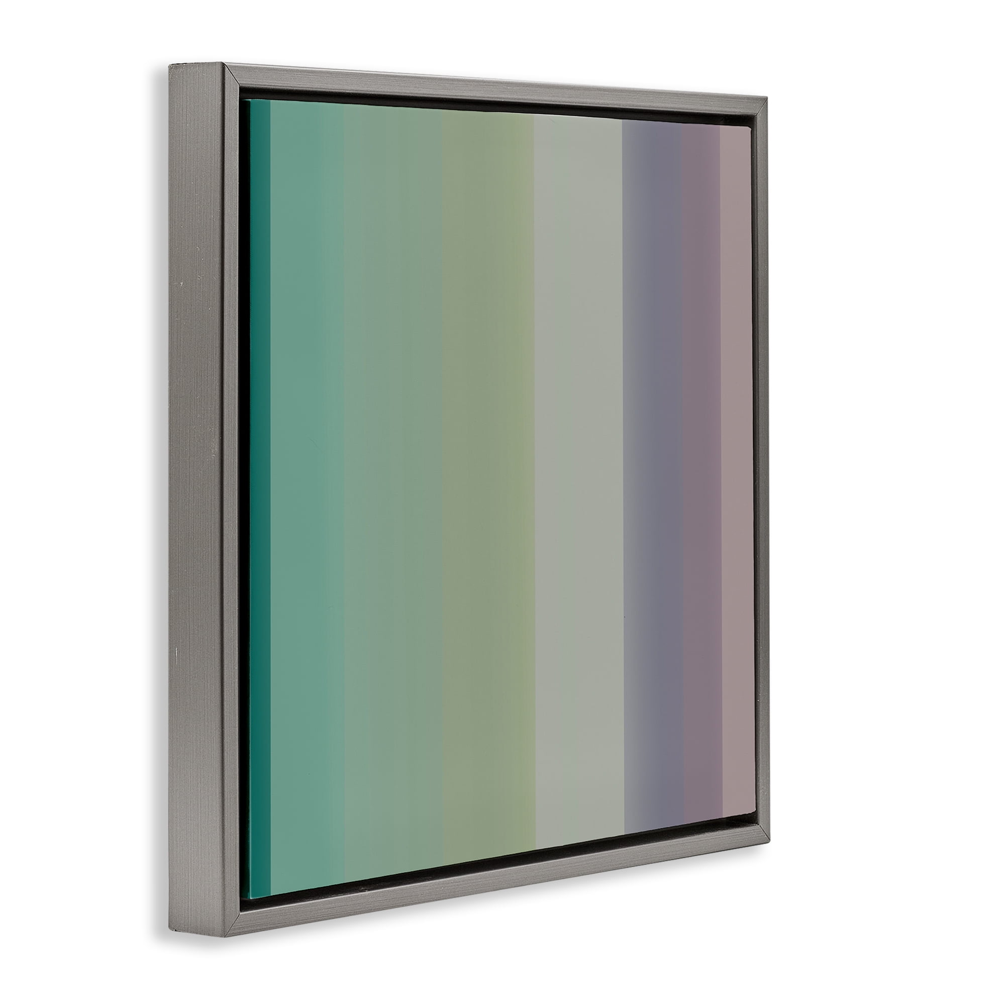 Stupell Industries Green & Purple Gradient Abstract Painting Gray Floater Framed Canvas Art Print Wall Art, 25 x 25