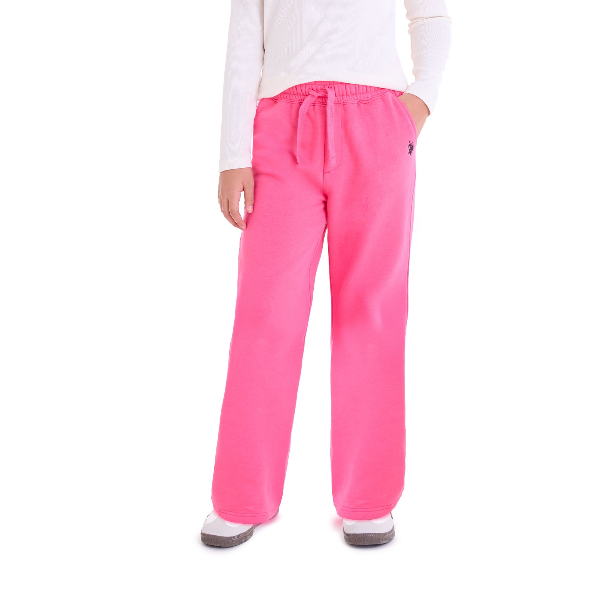 U.S. Polo Assn. Girls Classic Straight Fleece Pant, Sizes 4-18