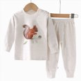 thumbnail image 5 of TOWED22 Toddler Baby Girl Boy Clothes 2pcs Fall Winter Outfits Long Sleeve Pullover Sweatshirt Casual Pants Graphic Print Clothing Set(White,6-12 M), 5 of 5