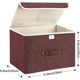 thumbnail image 2 of Foldable Storage Bins 2 Pack Storage Boxes With Lids And Handles Storage Baskets In Linen Storage Organizers (red Wine), 2 of 2