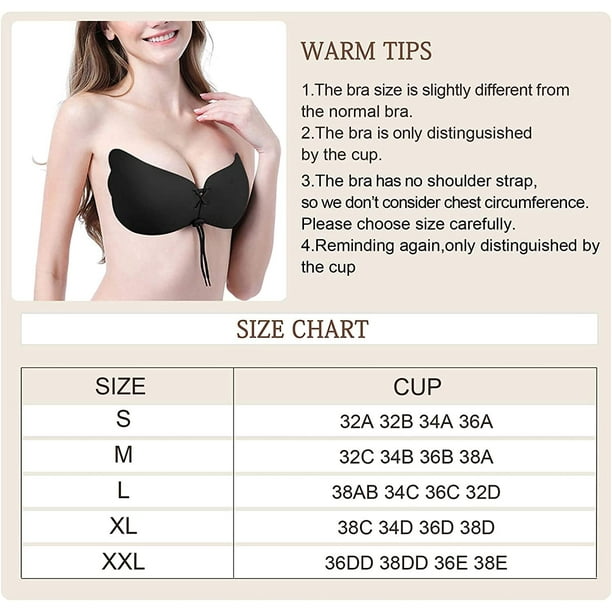 Adhesive Bra, Push Up Strapless Bra with Drawstring Reusable Invisible  Silicone Backless Bras for Women Nude B-Cup at  Women's Clothing store