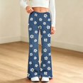thumbnail image 6 of MuXiKeJi Clothes Y2K Jeans Women Baggy Cute Print Elastic Waist Wide Leg Flared Denim Pants Regular Fit Long Casual Bottoms Girls Jeans, 6 of 8