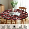 thumbnail image 5 of Round Table Cover for Round Tables 36"-70", Fitted Tablecloth with Elastic for Indoor Outdoor Party Holiday, 44inch, Christmas Checker and Snow, 5 of 6