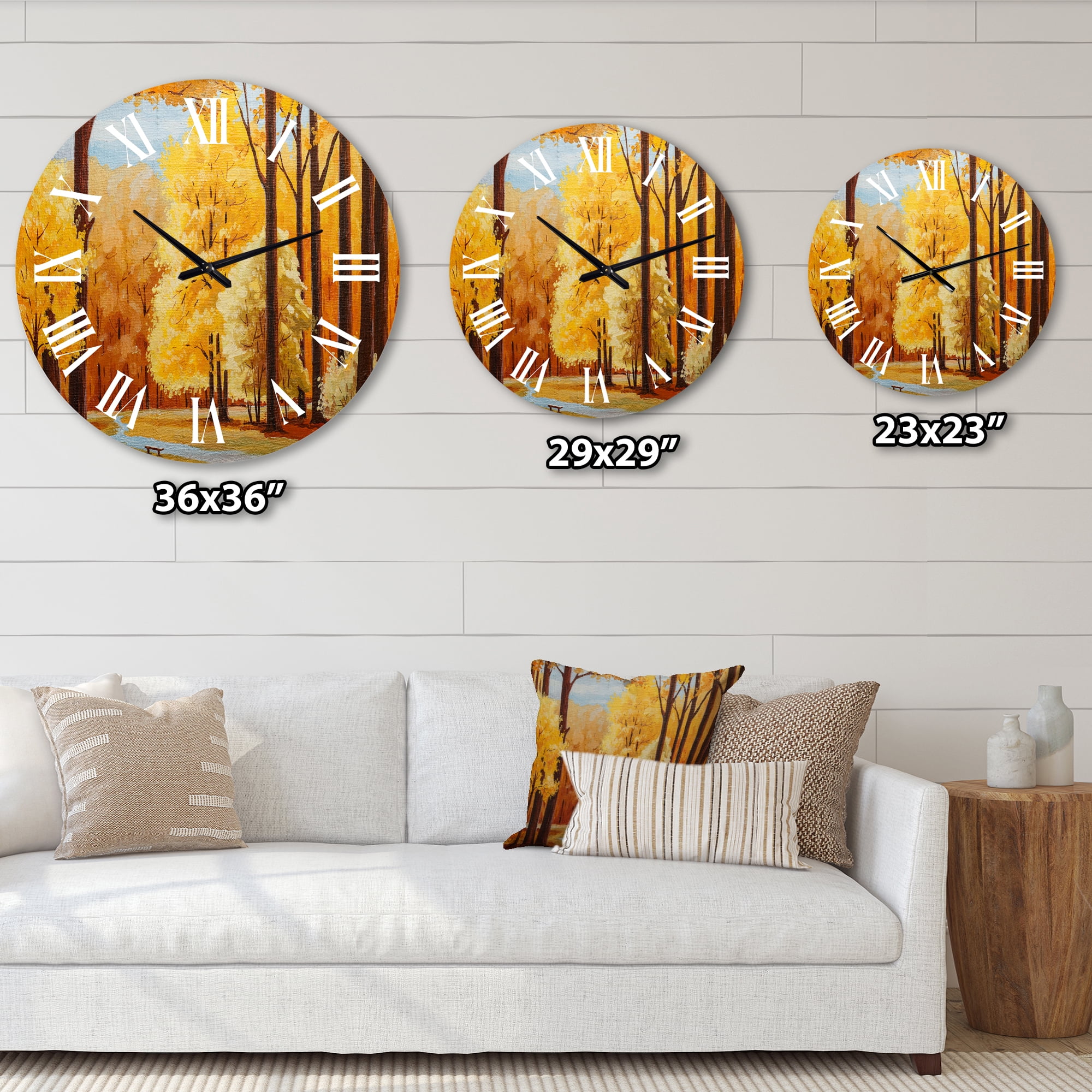 Designart 1 in Quartz Farmhouse Wall Clock