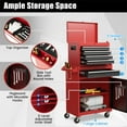 thumbnail image 3 of Aukfa Tool Box, 2-in-1 Rolling Tool Chest & Cabinet on Wheels for Garage Workshop, 5-Drawer, Red&Black, 3 of 10