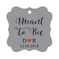 thumbnail image 1 of Darling Souvenir Meant to Bee Engagement Bonbonniere Hang Tag Custom Initials & Wedding Date Favor Tags -Gray-50 Tags, 1 of 1