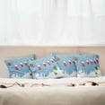 thumbnail image 4 of Ambesonne Christmas Throw Pillow Cover 4 Pack, Socks Hanging Bird, 20", White Blue, 4 of 5