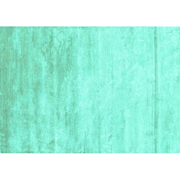 Ahgly Company Machine Washable Indoor Rectangle Abstract Turquoise Blue Contemporary Area Rugs, 8' x 10'