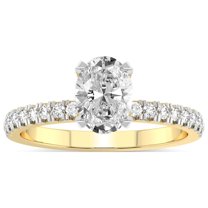 4 Carat IGI Certified Oval Shape Lab Grown Diamond Engagement Ring | 14K Yellow Gold |Serena Eternity Diamond Ring | FG-VS1-VS2 Quality Friendly Diamonds