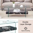 thumbnail image 4 of LiviNest Glass Coffee Table with Double Layer Storage: 43.3-Inch Modern Design for Small Apartments & Living Rooms - Tool-Free Assembly & 250LB Capacity in 4 Finish Options, 4 of 6