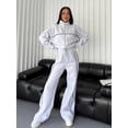 thumbnail image 5 of Striped Long Sleeved Zippered Jacket Set (S, DeepLakeBlue), 5 of 6