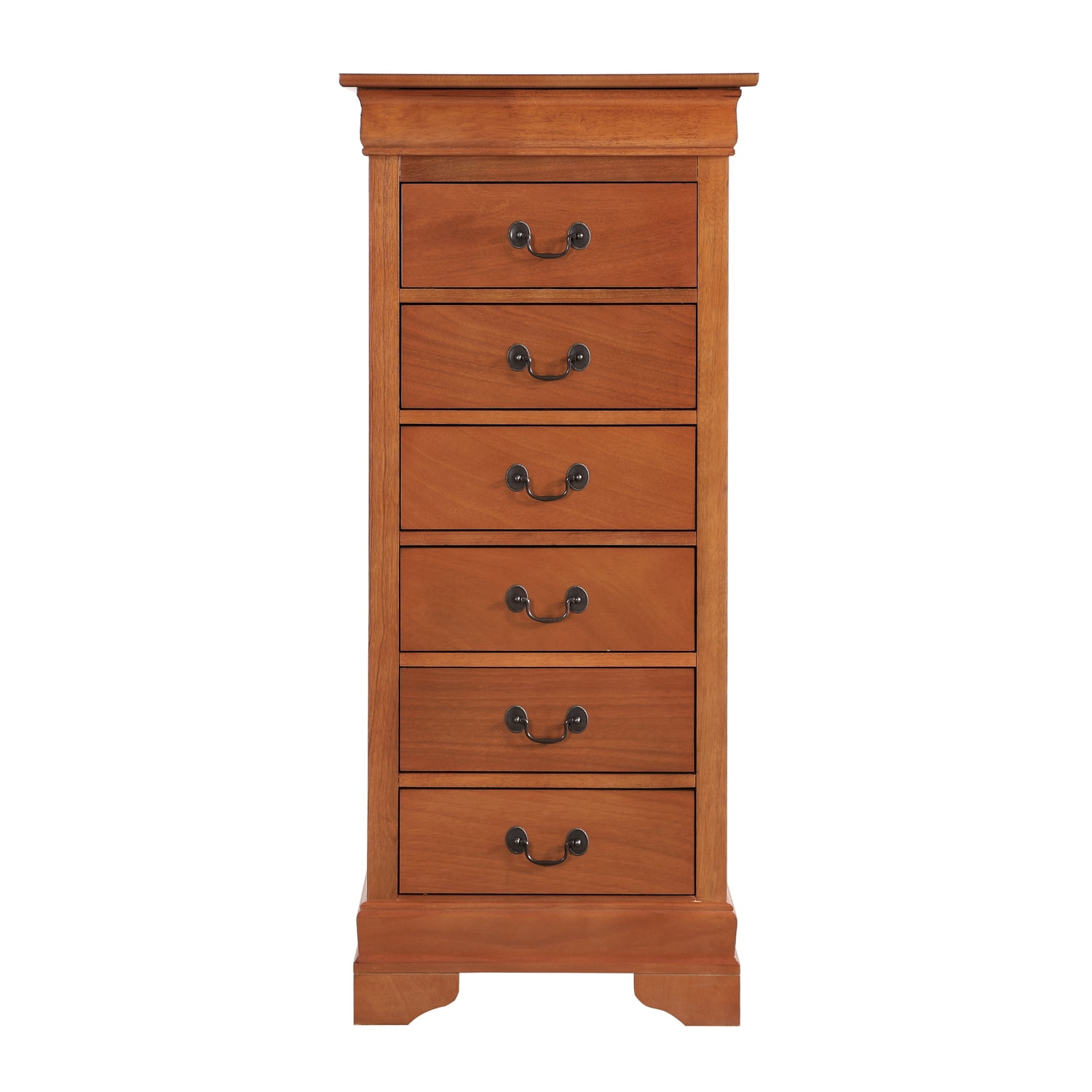 Glory Furniture Louis Phillipe 7-Drawers Bedroom Lingerie Chest in Oak