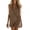Brown, variant on Womens Dresses V-Neck Trendy Cocktail-Length Solid Sundress Leisure Comfy Sundress Cotton Linen Fabric Skin-Friendly Minimalist Going out Women Dresses for Daily Wear