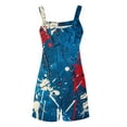 thumbnail image 4 of QATAINLAV 4th of July Jumpsuits for Women, Stars Stripe Graphic Romper Women's Casual Sexy Festival Playsuits Lightweight Linen Going Out Sport Romper with Pockets Blue XL, 4 of 6