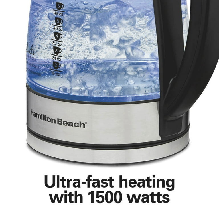 Hamilton Beach Temperature-Control Electric Glass Kettle, 1.7 Liter Capacity