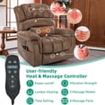 thumbnail image 2 of VIVIJASON Tall Man Large Dual Motor Power Lift Recliner Chair with Extended Footrest, Overstuffed Lay Flat Sleeper Electric Recliner W/Heat & Massage, Lumbar Pillow, USB & Type-C Ports, Brown, 2 of 8