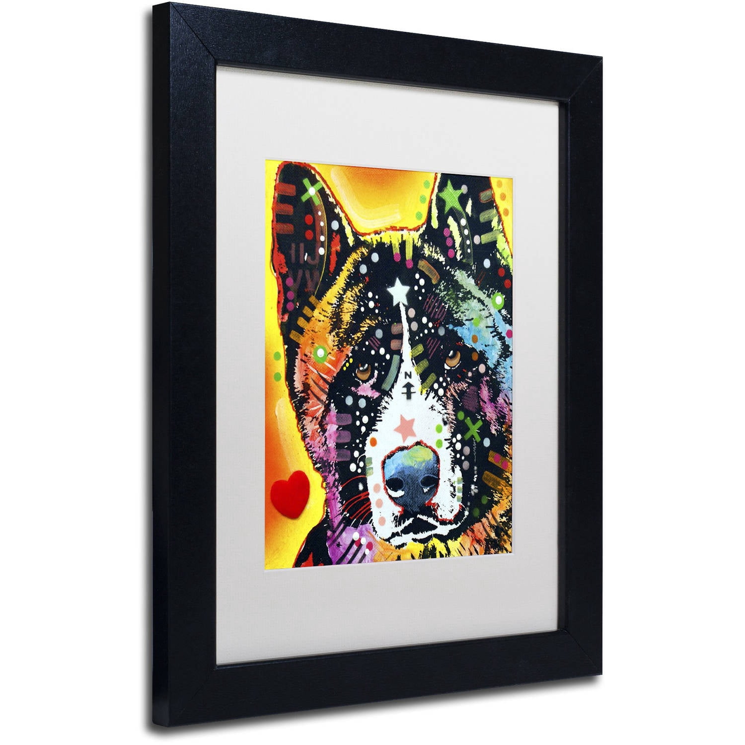 Trademark Fine Art "Akita" Canvas Art by Dean Russo, White Matte, Black Frame