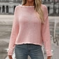 thumbnail image 1 of AherBiu Sweaters for Women Trendy Knit Long Sleeve Threading Rope Pullover Crew Neck Cute Fall 2024 Tops, 1 of 8