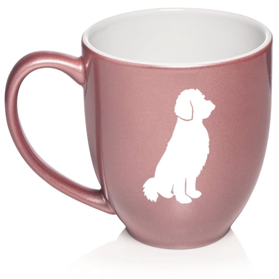 Goldendoodle Ceramic Coffee Mug Tea Cup Gift for Her, Him, Women, Men, Wife, Husband, Mom, Dad, Grandma, Family, Friend, Cute, Birthday, Housewarming, Anniversary, Puppy, Dog Lover (16oz Rose Gold)