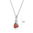 thumbnail image 2 of BERRICLE Sterling Silver Solitaire Pear Cut Cubic Zirconia CZ 2-Stone Medium Fashion Anniversary Pendant Necklace for Women, Rhodium Plated 1 Carat 18 inch, Garnet, 2 of 9