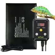 BN-LINK Durable Reptile Heating Pad 8" X 12" with Digital Thermostat Under Tank Heater Terrarium Warmer Combo Set for Turtles, Lizards, Frogs, and Other Reptiles