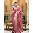 thumbnail image 3 of Designer Sari Bollywood Bridal Silk Saree Blouse South Indian Ethnic Ready Made With Blouse ( Xl - 44), 3 of 5
