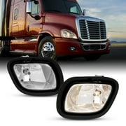 AKKON - Fit 2008-2017 Freightliner Cascadia Class 8 Truck Front Bump Fog Light Lamp Chrome OE Design Driver + Passenger