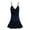 Blue, variant on Bpmpbo Fashion Women Camisole Nightdress Sleeveless Sleepwear Summer Lace V Neck Short Sleepshirts Casual Solid Ice Silk Sleep Dress with Removable Chest pads Adjustable shoulder straps