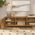 thumbnail image 5 of Plank+Beam Mid Century Modern Solid Wood TV Stand with 2 Doors, Pecan, 5 of 13
