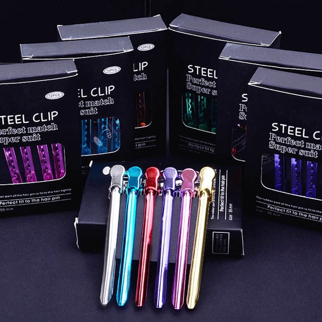 TABLZONE 12Ud Pinzas Coloridas Para Peinado En Inoxidable Uso Y Doméstico