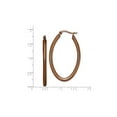 thumbnail image 2 of Gem & Harmony Stainless Steel Brown Plated Oval Hoop Earrings for Women, 2 of 6