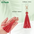 thumbnail image 3 of Uxcell 6-Pack PU Leather Tassel 5.9 Inch Small Keychain Tassel Red with Rings for DIY Crafts, 3 of 7