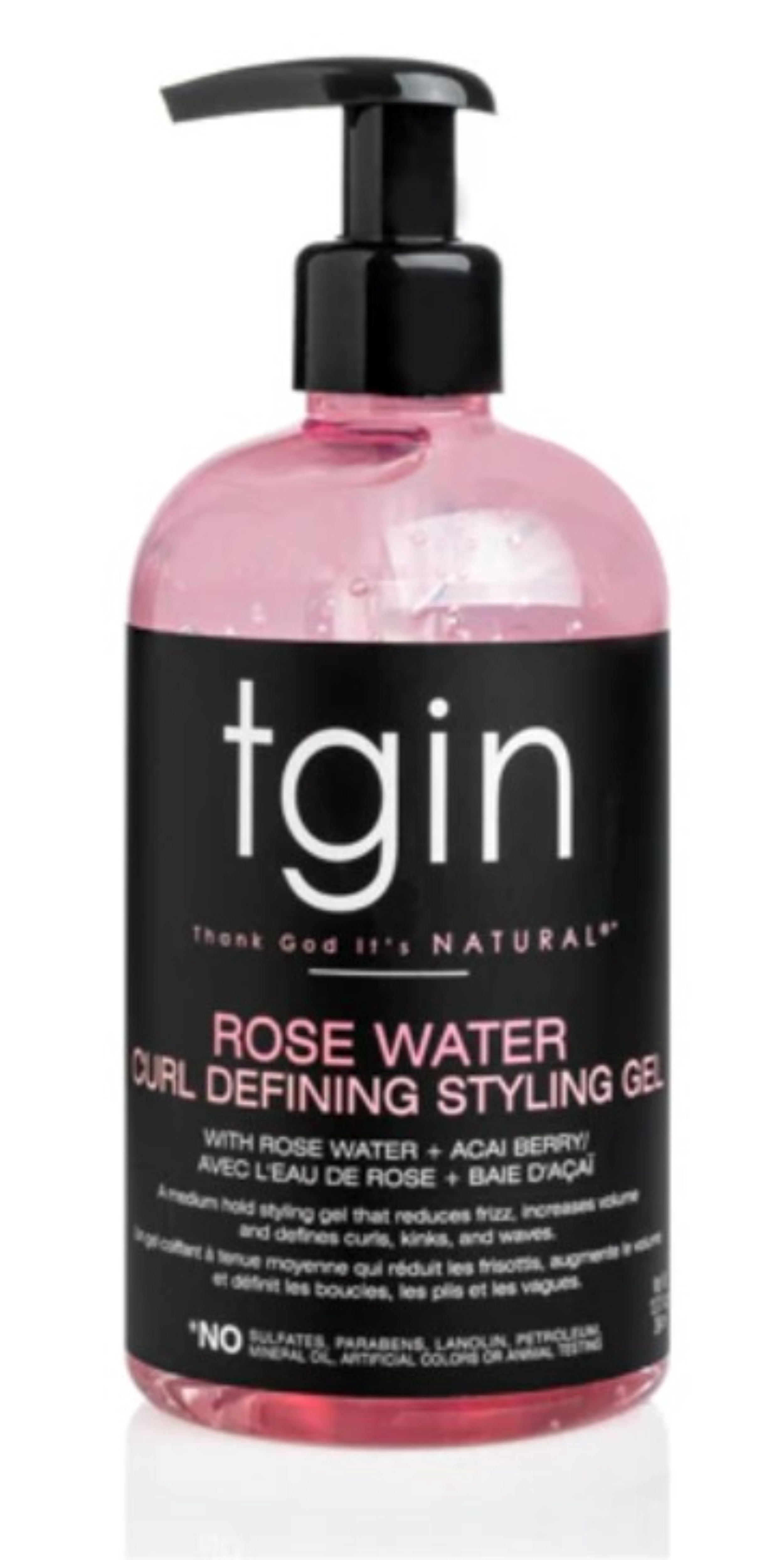 (6 pack) TGIN Rose Water Defining Styling Gel – Lightweight Hold Frizz Control