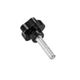 thumbnail image 4 of Uxcell M10 x 60mm Rosca Macho Cabeza de 48mm Perillas en Forma de Estrella Galvanizadas Negras 2 Paquete, 4 of 5