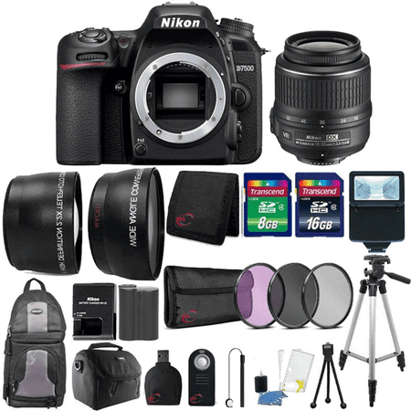 Nikon D7500 20.9MP DX-Format CMOS Digital Camera with Af-P VR 18-55 Lens and (Best Dx Format Nikon Camera)