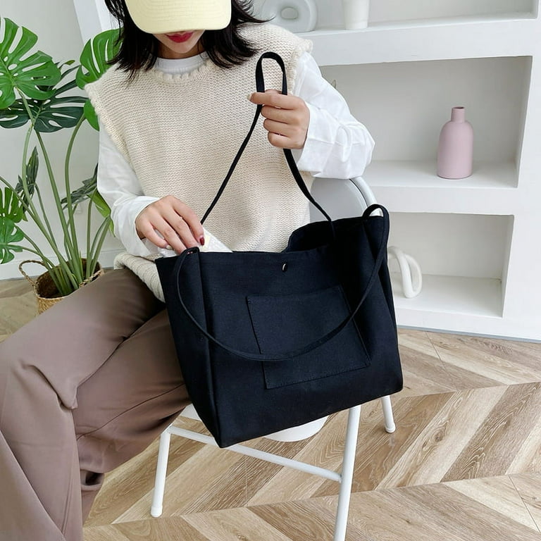 Canvas Tote Bag For Women Large Canvas Shopper Shoulder Bags To Decorate  Beach Handbags With Pockets Shopping Bags 1pcs