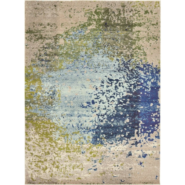 Unique Loom Estrella Collection Colorful Abstract Area Rug, 8 x 11 Feet, Blue