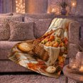 thumbnail image 6 of Autumn Harvest Basket Pumpkins Maple Leaves Rustic Farmhouse, Cozy Rustic Scene, Warm Flannel Blanket for Ranch House and Living Room, Animal Lovers Thanksgiving Gift, Rustic Home Decor, 6 of 9