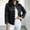 Black, variant on Women's Denim Jacket Military Style Jean Jacket Stand Collar Button Front Casual Outerwear for Women