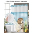 thumbnail image 6 of No Hook Shower Curtain with Snap-in Liner, Groundhog Day Waterproof Fabric Bathroom Curtains, Sunflower Spring Floral Botanical Blue Bath Curtains & Mesh Top Window 66"x72", 6 of 9
